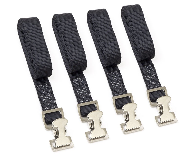 PowerTye 1in x 4ft Utility Lashing Strap - Made in USA - 150 lb. Working Load Limit / 450 lb. Breaking Strength - Black (4-Pack) - Image 1